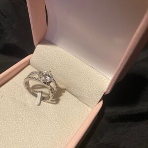 Elegant Silver Ring with Clear Stone